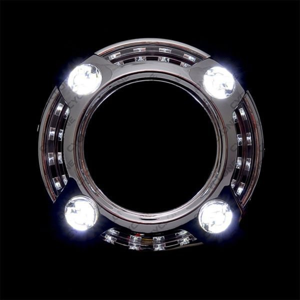 Маска для светодиодной линзы S-23 PM DRL TURN 2.5" с бело-желтой подсветкой НФ-00000745 фото
